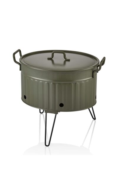 The Mia Mangal ve Barbekü Yeşil 37x 44 x 31 cm