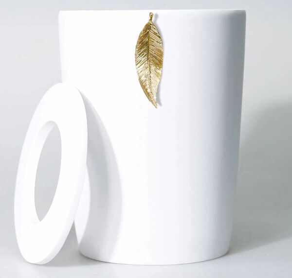 Selim Dekor Leaf Banyo Seti Beyaz-Altın