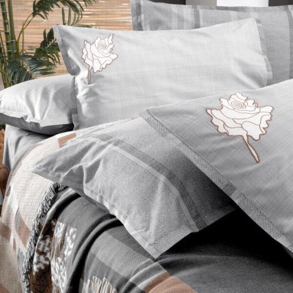 Sarev Carnala Pike Takımı Tek Kişilik 1 Yastık Gri