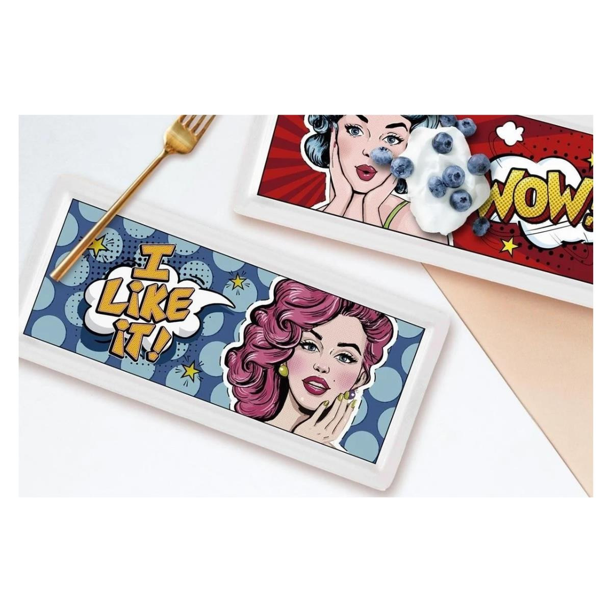 The Mia Popart Girls Dikdörtgen Servis 35 x 16 cm