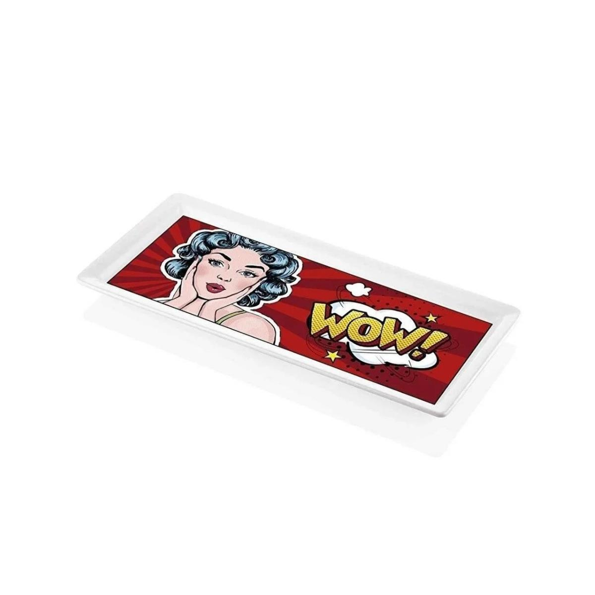 The Mia Popart Wow Dikdörtgen Servis 35 x 16 cm