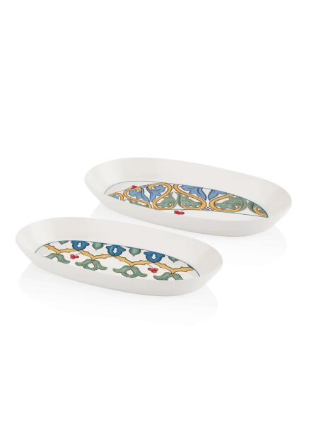 The Mia Limoncello Oval Servis 2'li Set Gri 29 cm