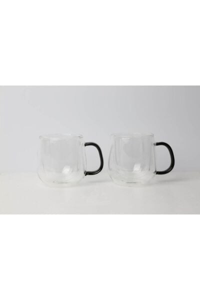 Lucky Art Classica LYHL-004 300 ml Çift Cidarlı Borasilikat Latte Bardak Seti