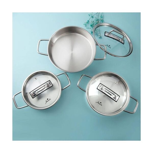 Jumbo Assos 3'lu Midi Sahan Seti Çelik