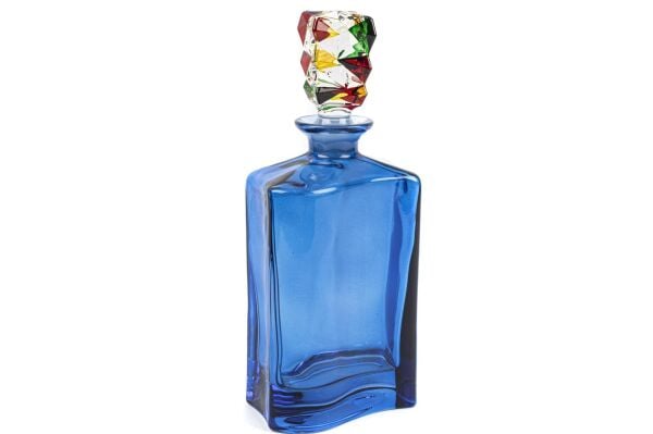Mikasa Moor Mavi Renkli Cam Şişe 30 cm 800 Ml