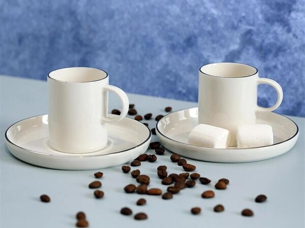 Porland Chopin Platin 4 Kişilik Kahve Takımı 85cc