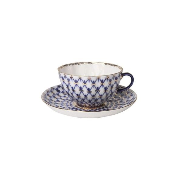 Imperıal Porselen Çay Fincanı ve Tabağı Tulip Cobalt net
