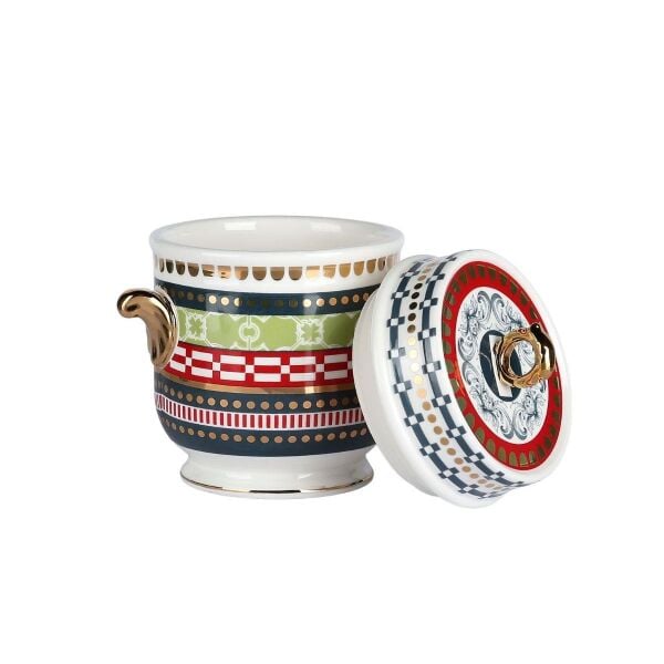 Lucky Art Lancelot Bone Kulplu Kavanoz 16cm