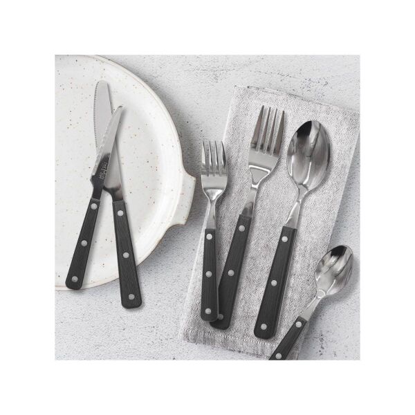 The Mia Dark Çatal Kaşık Bıçak Takımı 36 Parça