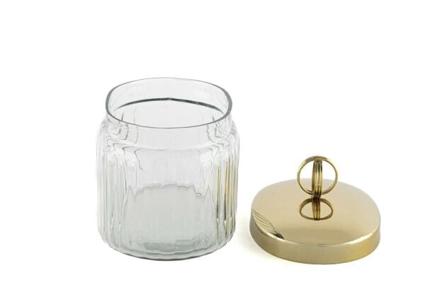 Mikasa Moor Gold Kapaklı Oval Cam Kavanoz 14x10x14cm