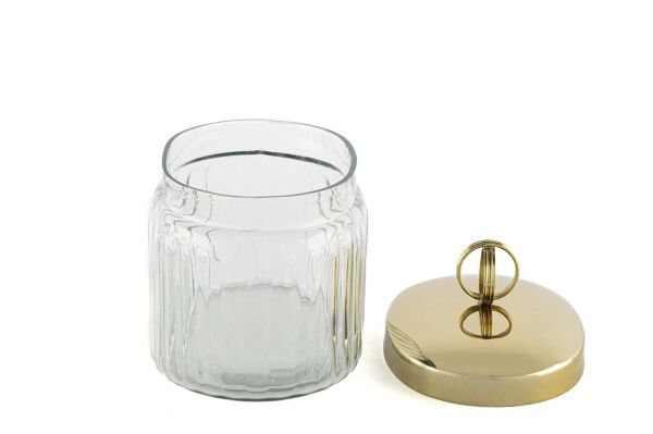 Mikasa Moor Gold Kapaklı Oval Cam Kavanoz 14x10x14cm