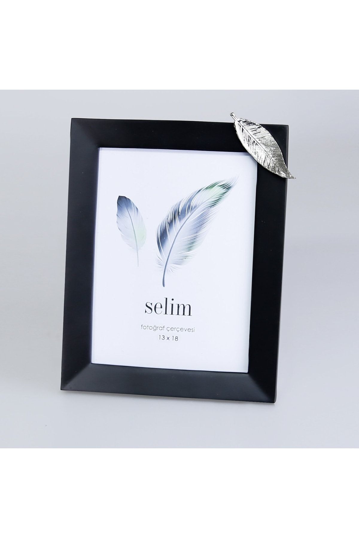 Selim Dekor Yapraklı 13x18 Çerçeve Siyah Gümüş