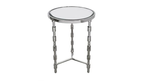 Mikasa Moor Aynali Metal Ayaklı Yuvarlak Sehpa 41x66 cm