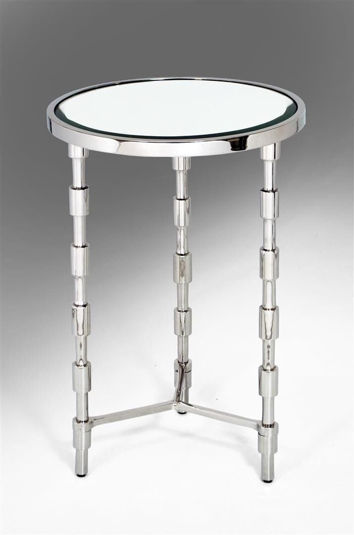 Mikasa Moor Aynali Metal Ayaklı Yuvarlak Sehpa 41x66 cm