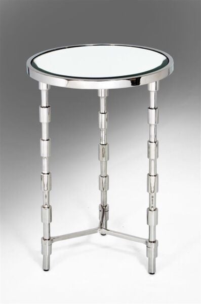 Mikasa Moor Aynali Metal Ayaklı Yuvarlak Sehpa 41x66 cm