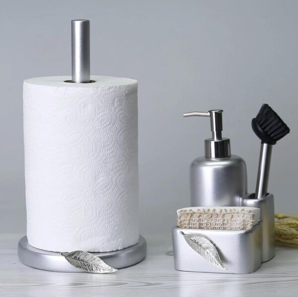 Selim Dekor Leaf Kağıt Havluluk Gümüş