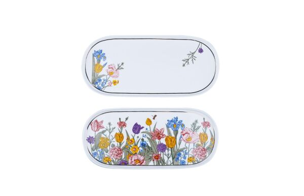 Luckyart Olivia 2'li Bone 21 Cm Oval Servis Tabağı Seti