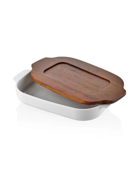The Mia Woody Kapaklı Fırın Kabı 36x22 cm