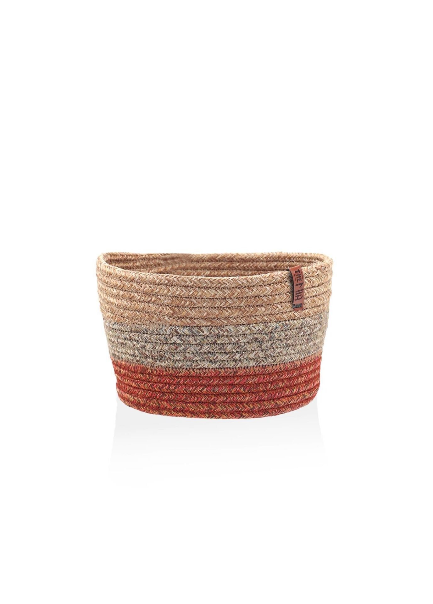 The Mia Jutte Yuvarlak Sepet Bambu Kiremit 20x13 cm