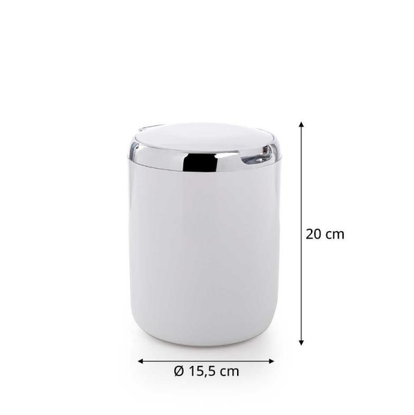 Primanova Plastik Kapaklı Çöp Kovası 3 Lt Pasifik Beyaz