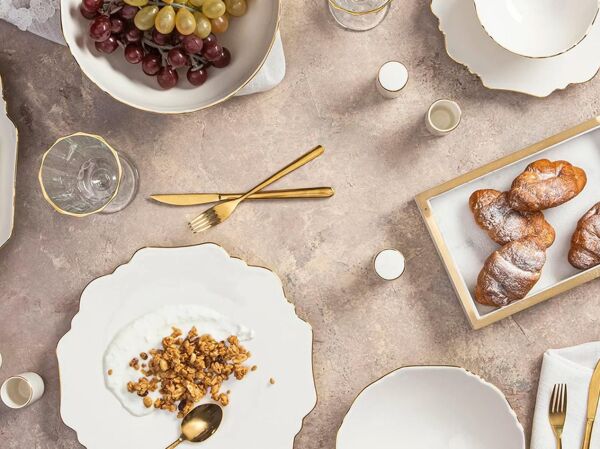 Porland Tide Altın Yaldız 58 Parça 12 Kişilik Yemek Takımı