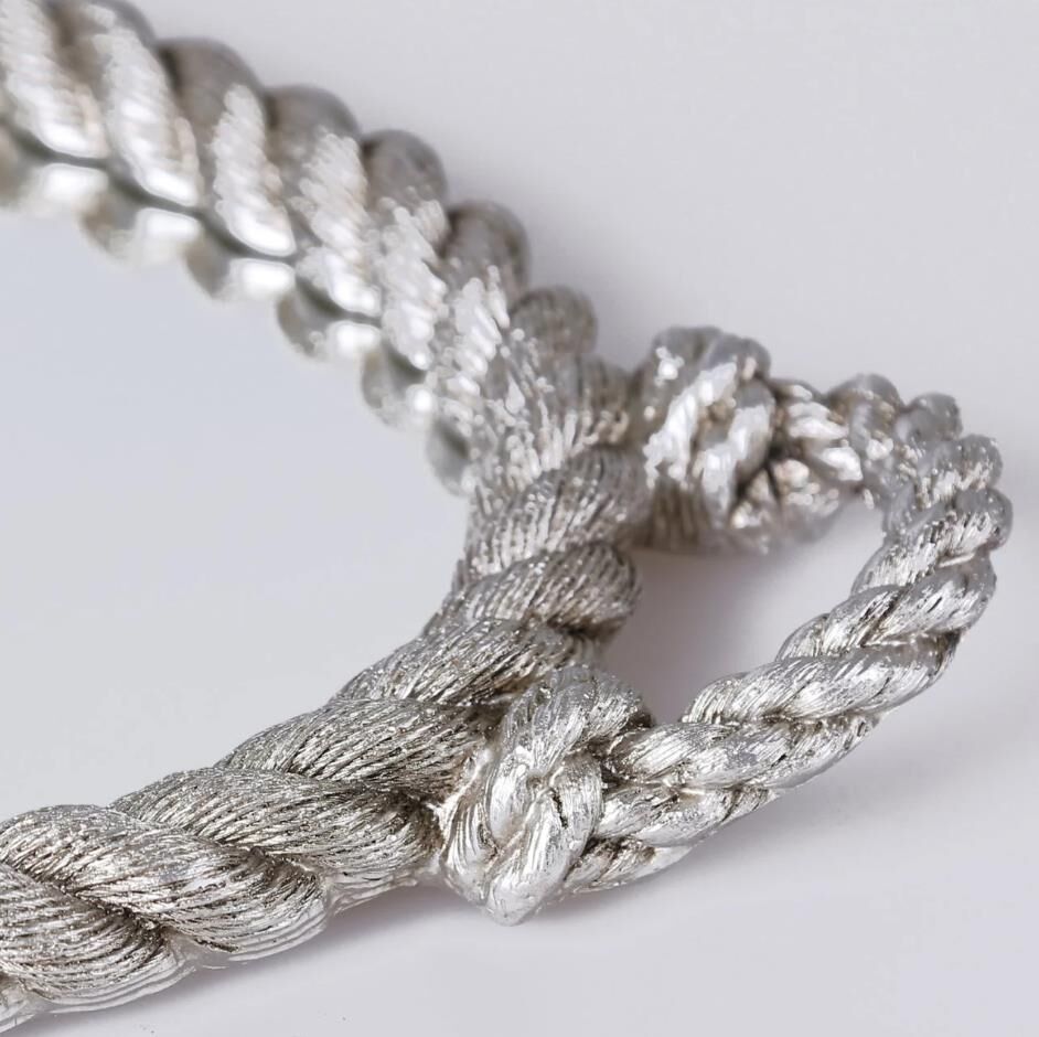 Selim Dekor Rope Aynalı Tepsi Gümüş