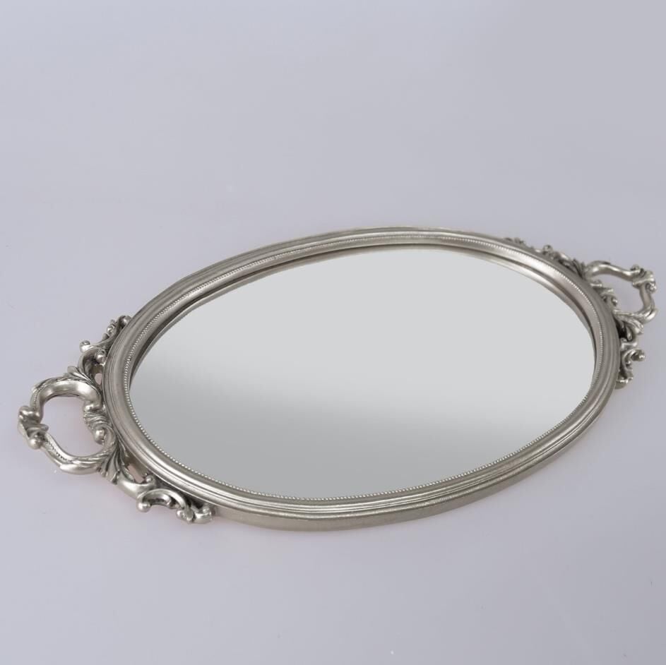 Selim Dekor Ahsen  Aynalı Tepsi Gümüş