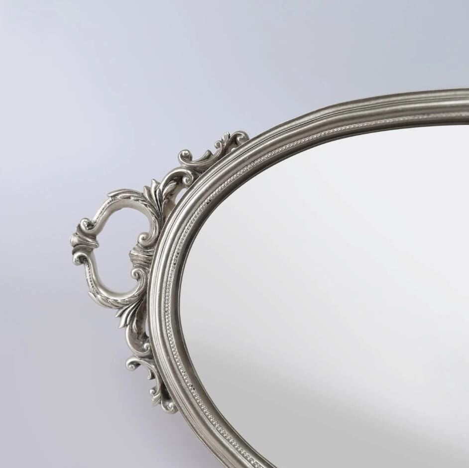 Selim Dekor Ahsen  Aynalı Tepsi Vizon