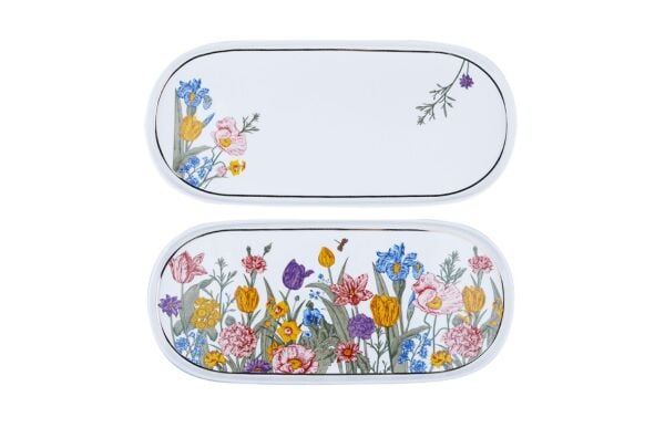 Luckyart Olivia 2'li Bone 33 Cm Oval Servis Tabağı Seti