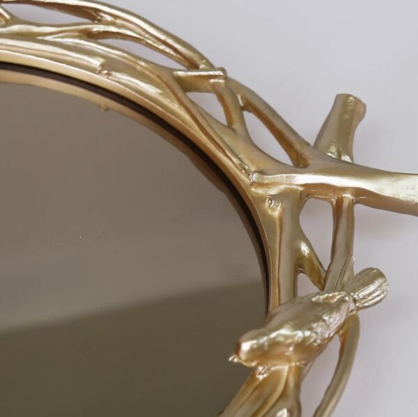 Selim Dekor Mavera Aynalı Tepsi Vizon