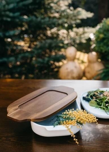 The Mia Woody Kapaklı Fırın Kabı 33x19 cm