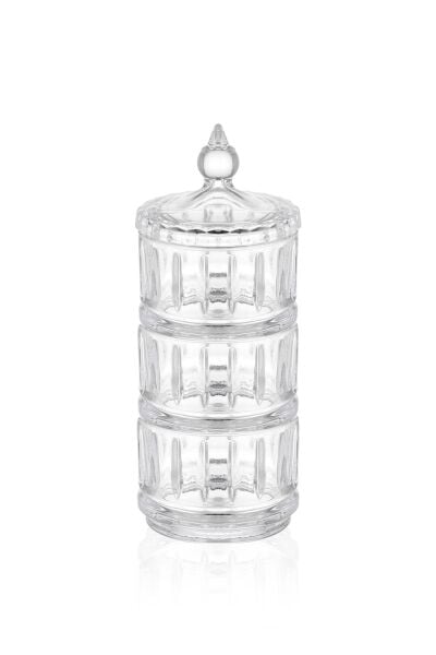 The Mia Cam Kapaklı 3'lü Şekerlik 21 x 8 cm