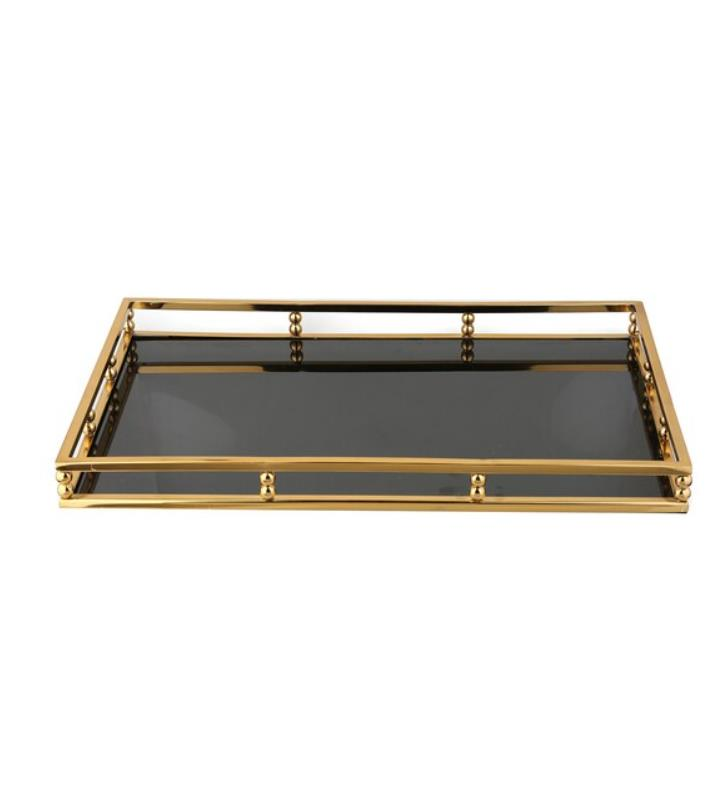 Lucky Art Gold Dikdörtgen Büyük Tepsi 56 x 36 cm