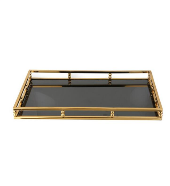 Lucky Art Gold Dikdörtgen Büyük Tepsi 56 x 36 cm