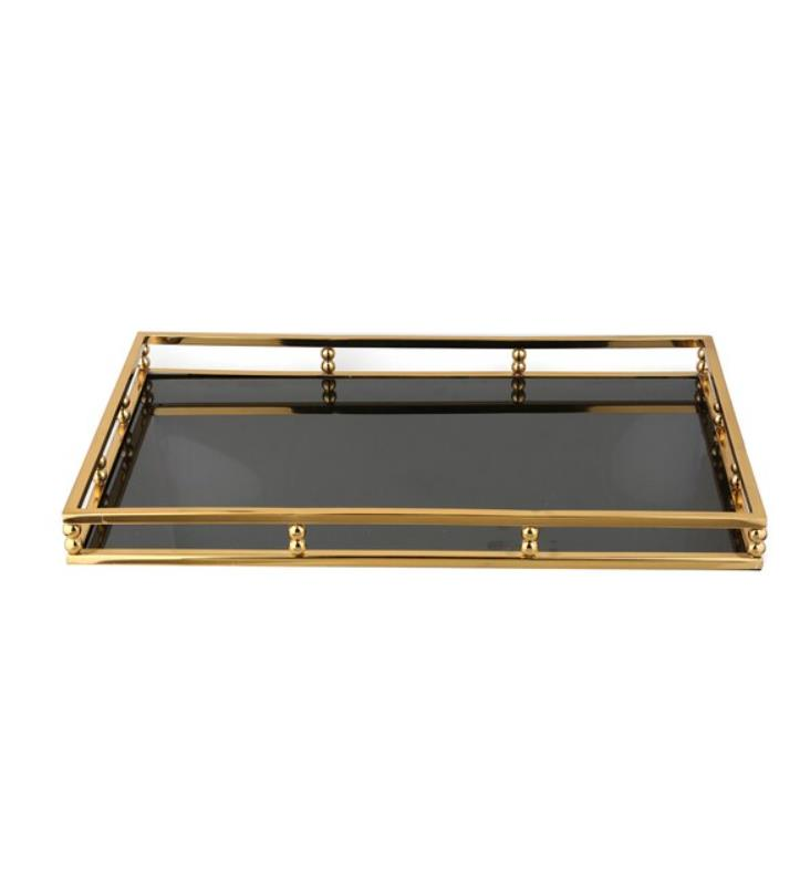 Lucky Art Gold Dikdörtgen Büyük Tepsi 56 x 36 cm