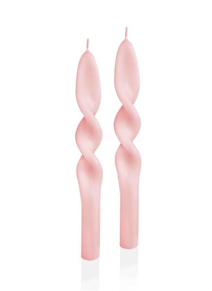 The Mia Burgu Şamdan Mumu 2'li Set 25 cm - Blush