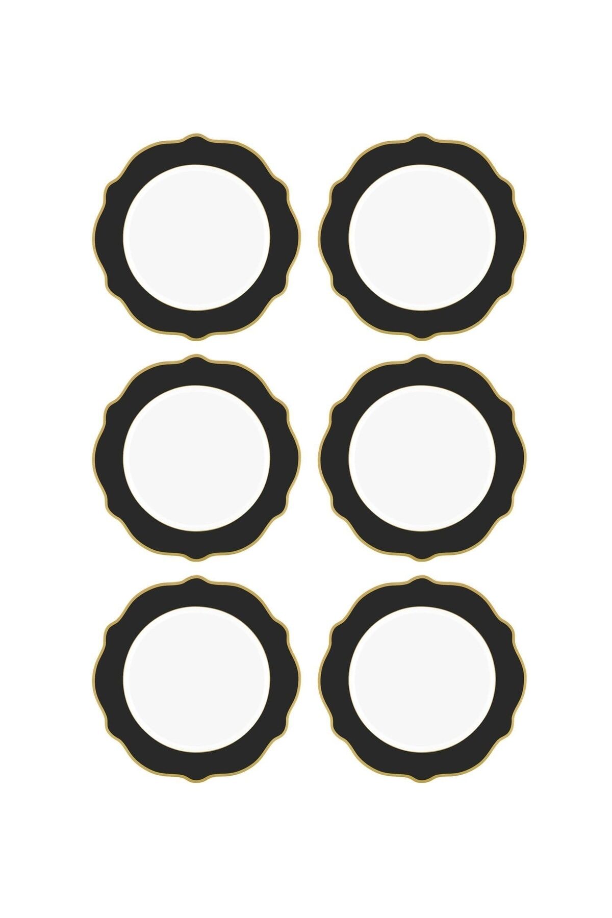 The Mia Jaswely Pasta Tabağı 6 Parça Siyah 21 cm