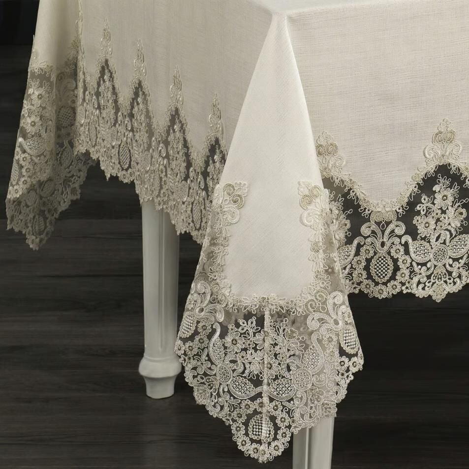 Nazik Home Lisa Masa Örtüsü Krem 160X260