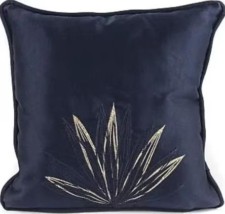 Mikasa Moor Lacivert yaprak saten 30 x 30 cm Yastık