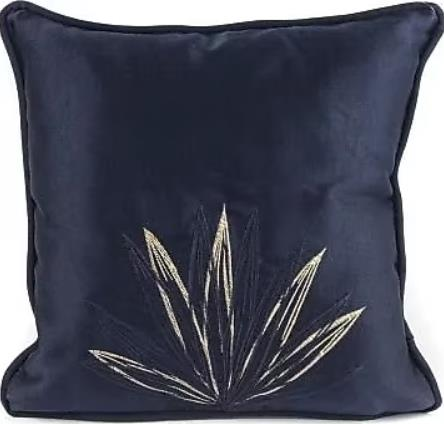 Mikasa Moor Lacivert yaprak saten 30 x 30 cm Yastık