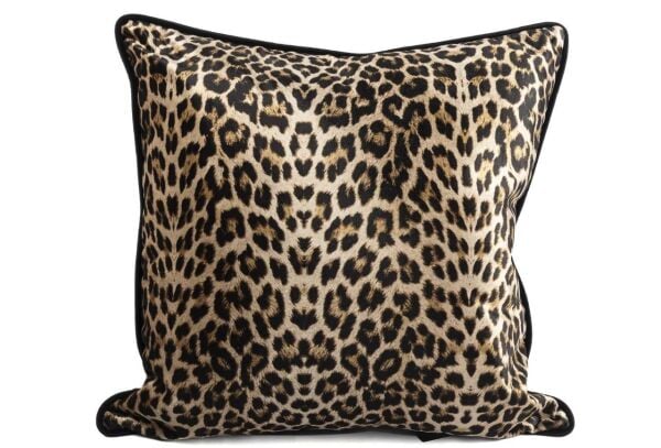 Mikasa Moor MK01.048900 Siyah Leopar Kadife 55 x 55 Yastık