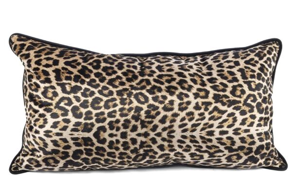Mikasa Moor MK01.048917 Siyah Leopar Kadife 40 x 75 Yastık