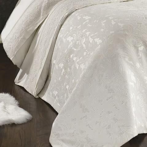 Nazik Home Blenda Dantelli Nevresim Takımı ve Pike 7 Parça Seti Krem Çift Kişilik