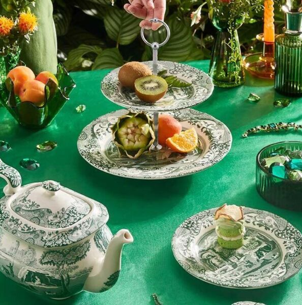 Spode Green Italıan 2 Katlı Kek Stand