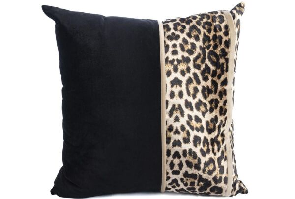 Mikasa Moor MK01.049310 Bej Leopar Siyah Kadife 50 x 50 Yastık