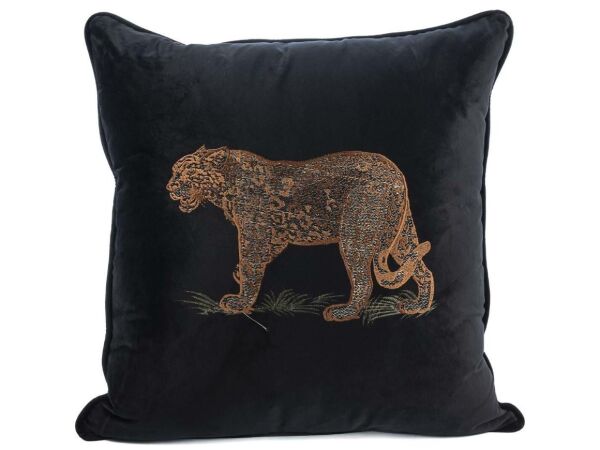 Mikasa Moor Leopar nakışlı siyah 55x55 Yastık