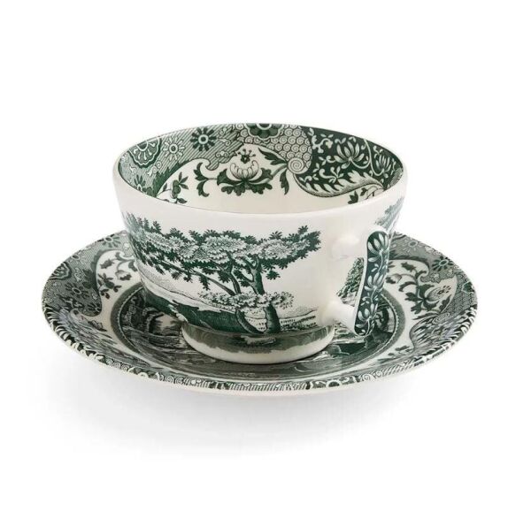 Spode Green Italıan Çay Fincan+Tabağı