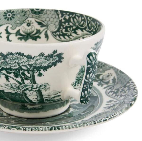 Spode Green Italıan Çay Fincan+Tabağı