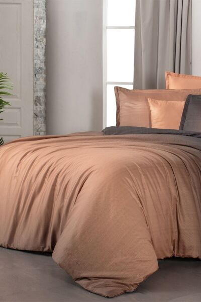 Sarev Solido Saten Nevresim Takımı Tek Kişilik 2 Yastık-Taba