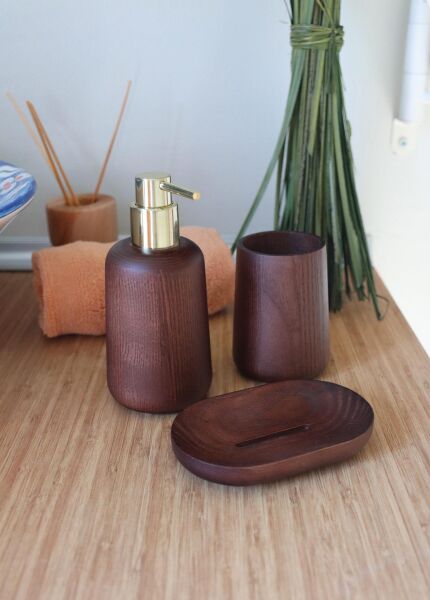 The Mia Wooden Banyo Seti 3 Parça